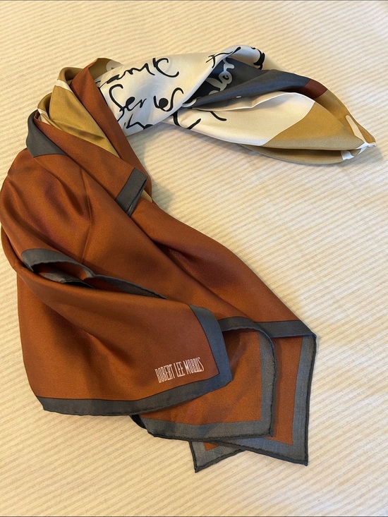 Robert Lee Morris Accessories - Robert Lee Morris Rust Brown & Gray Scarf